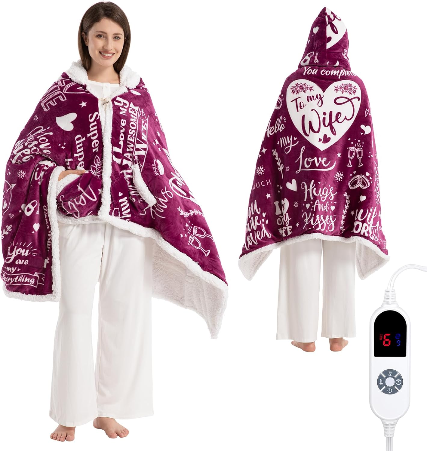 SnugSpark | The "Affection" Series: Wearable Sherpa Heated Poncho