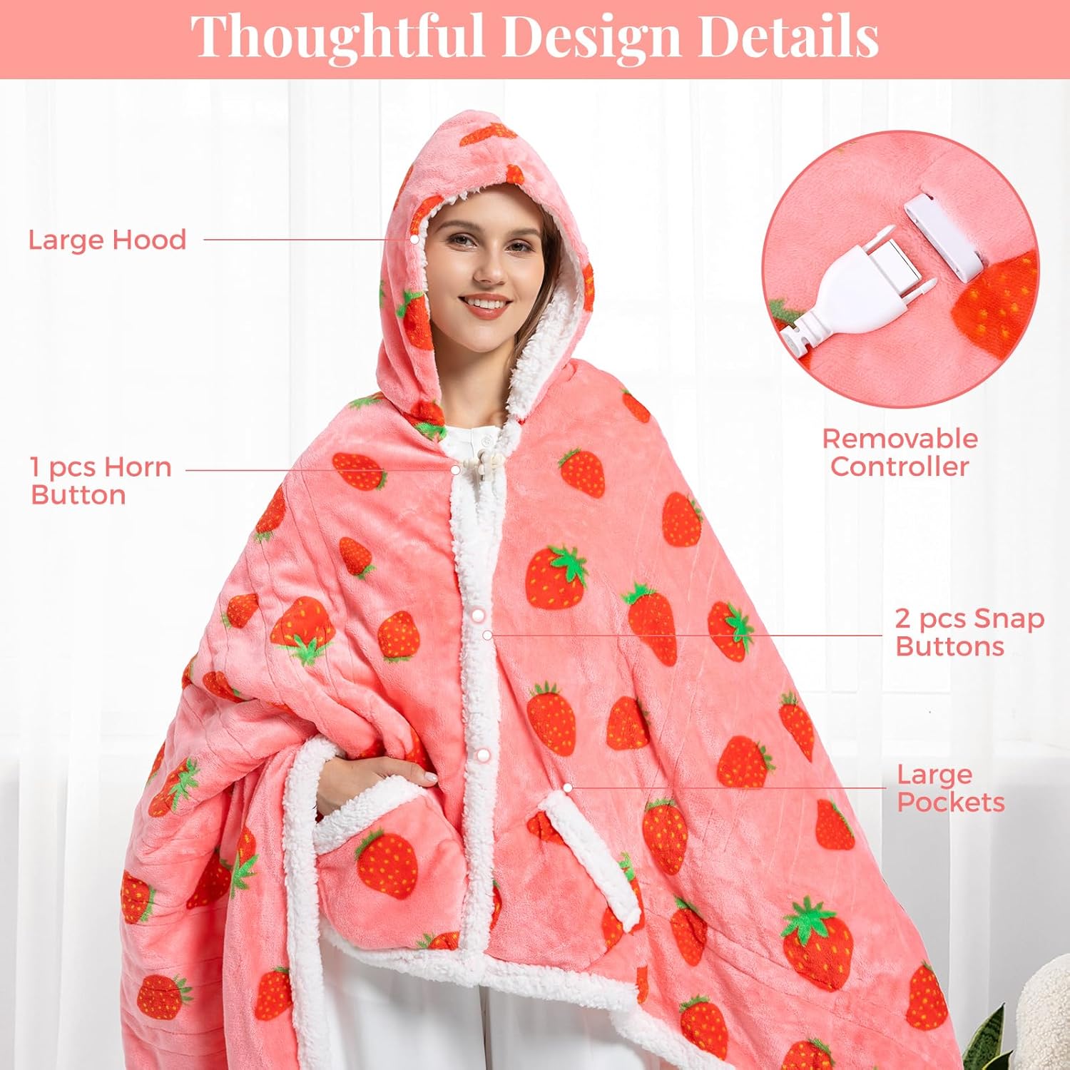 SnugSpark | The "Affection" Series: Wearable Sherpa Heated Poncho